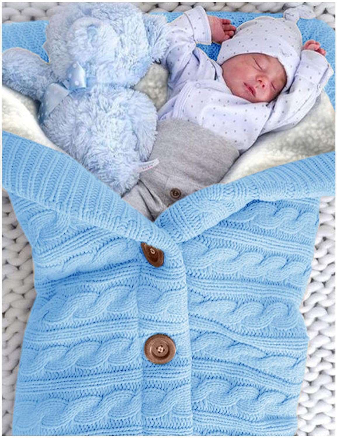 schlafsack mit innenfutter Gestrickter Baby-Schlafsack mit Sherpa-Innenfutter – Happyalo