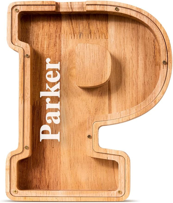 MEDOYOH Buchstabe Spardose Holz - 23cm Alphabet Sparbox Für Münzen & Kleingeld