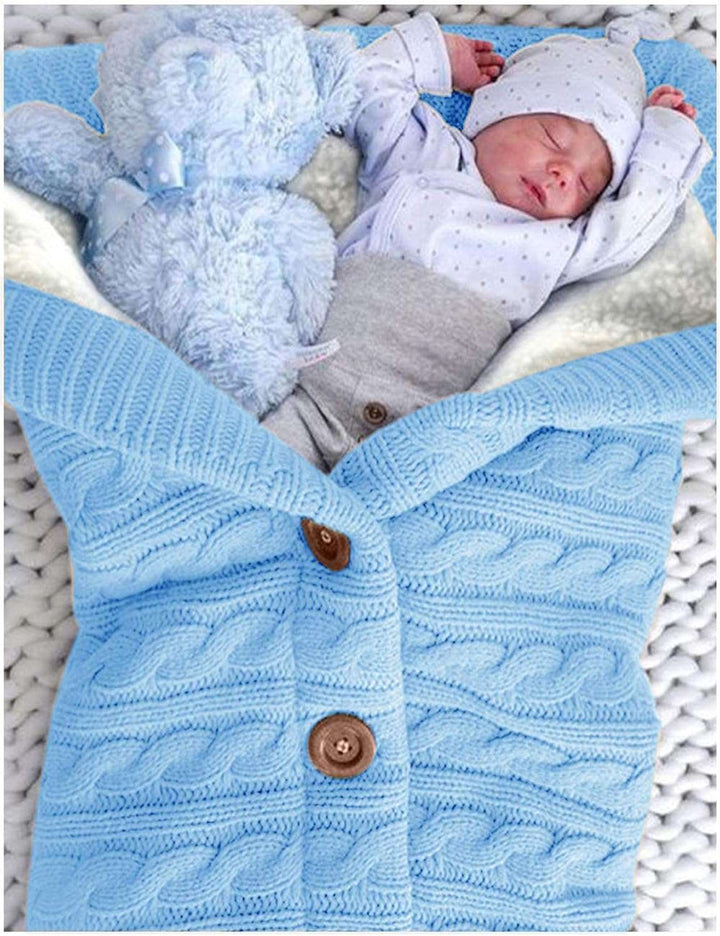 Gestrickter Baby-Schlafsack mit Sherpa-Innenfutter