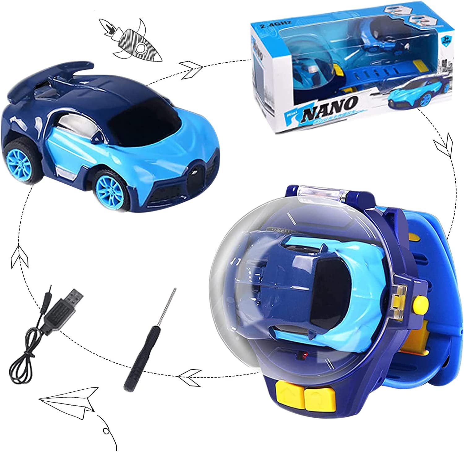 Joberio Mini ferngesteuertes Auto Uhr Spielzeug, Sehen Sie